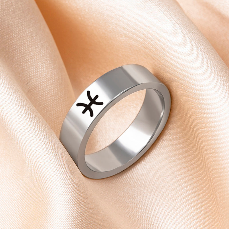 Cosmic Charm Zodiac Steel Ring