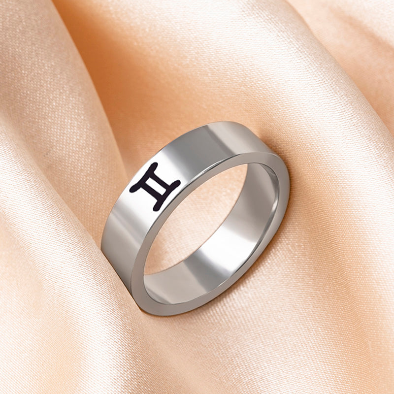 Cosmic Charm Zodiac Steel Ring