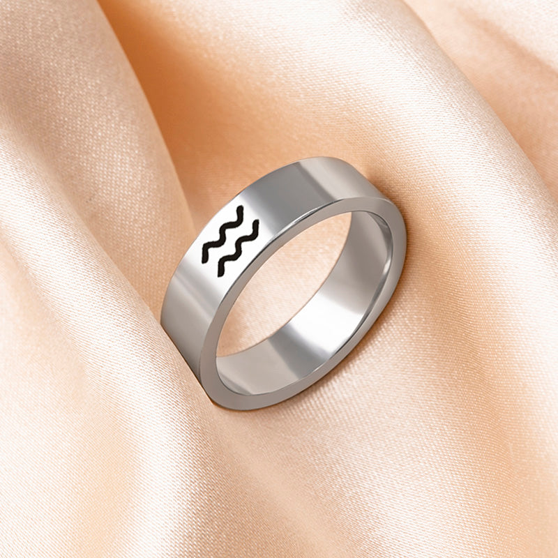 Cosmic Charm Zodiac Steel Ring