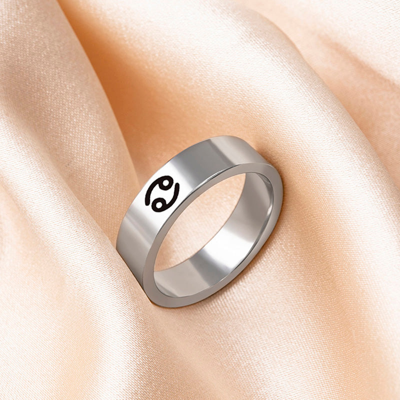 Cosmic Charm Zodiac Steel Ring