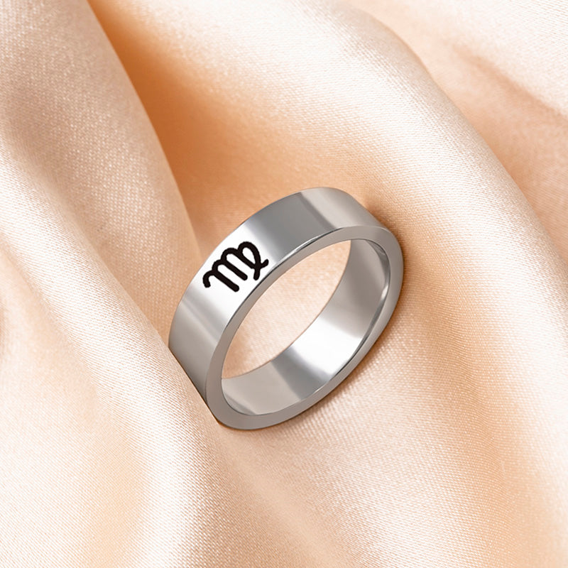 Cosmic Charm Zodiac Steel Ring