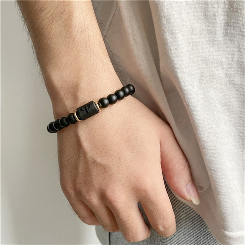 Matte Black Zodiac Bracelet