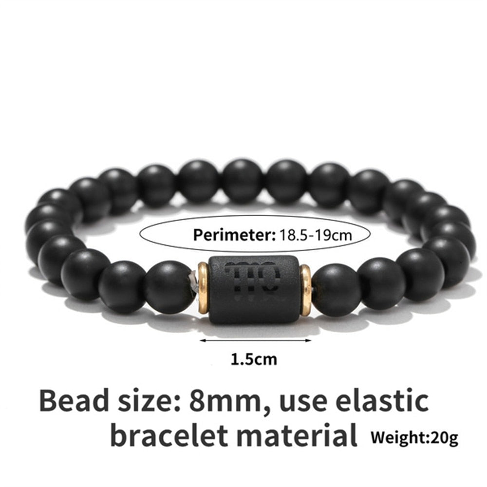 Matte Black Zodiac Bracelet