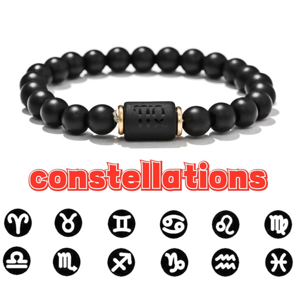 Matte Black Zodiac Bracelet