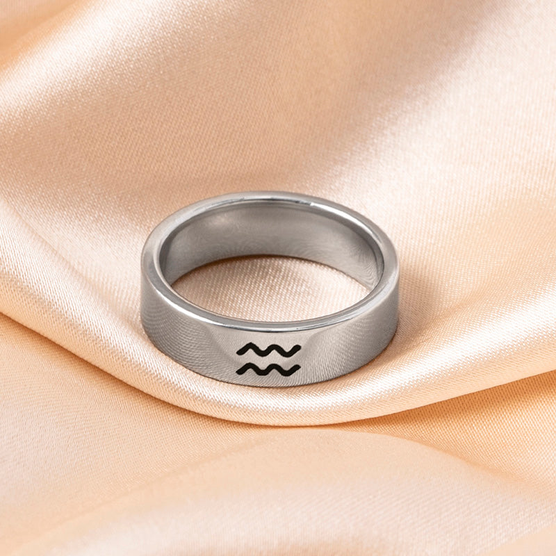 Cosmic Charm Zodiac Steel Ring