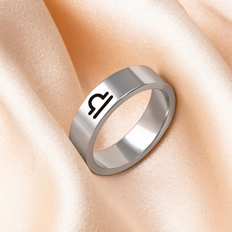 Cosmic Charm Zodiac Steel Ring